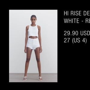 Zara white denim shorts